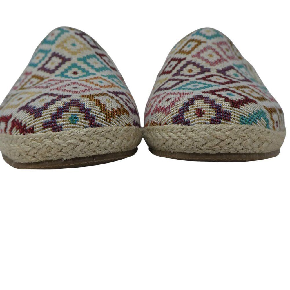 David Tate Sangria Woven Jute Geometric Print Espadrille Loafers Womens 9 - Picture 8 of 13